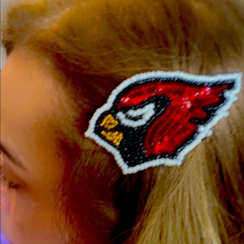 Arizona Cardinals beaded and sequined hair clip